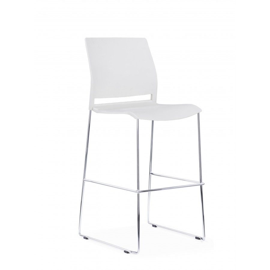 Verse Shell Skid Base Bar Stool